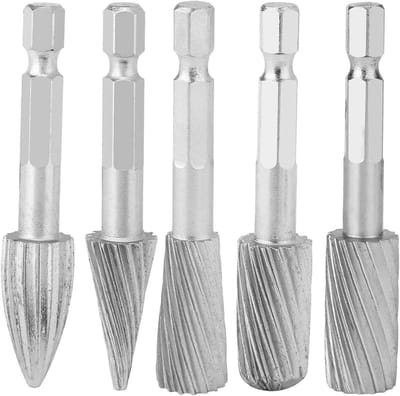 Roterende Vijlen Set - Metaal Frezen - Vormen en Ontbramen - Hoge Snelheid Staal - 5 Stuks - Zilverkleurig