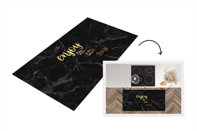 Keukenloper - Loper keuken - Quotes - Spreuken - Goud - Marmer - 120x60 cm - Keukenloper vinyl