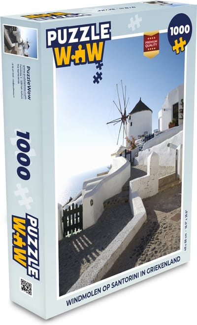 Puzzel Windmolen op Santorini in Griekenland - Legpuzzel - Puzzel 1000 stukjes volwassenen