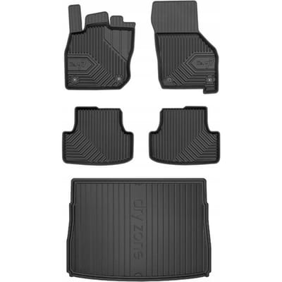 Frogum Serie 77 Volkswagen Golf VIII – Automattenset + Kofferbakmat – Perfecte Pasvorm – Geurloos TPE – Hoge Beschermrand