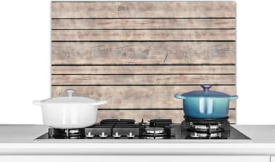 Spatscherm keuken 80x55 cm - Kookplaat achterwand Brocante - Patronen - Hout - Planken - Muurbeschermer - Spatwand fornuis - Hoogwaardig aluminium