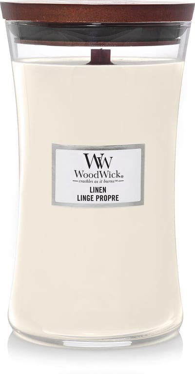 WoodWick Hourglass Large Geurkaars - Linen - 130 branduren