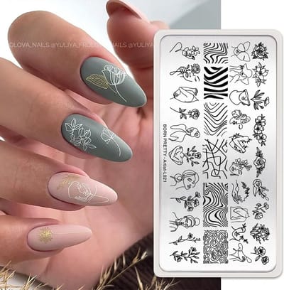 Born Pretty - Stempelplaat - 1 Stuk - Nagel stempelplaat - Nagel stempel sjablonen - Nail stamping plate - Stamping plate - Stamping plate for nail polish - Stempelplaat nagels - Stempelplaten nailart - Nail art stempelplaat