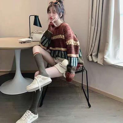 Dames vintage Jacquard Gebreide Trui Etnische Stijl Dikke Warme Pullover Trui jas Bovenkleding Herfst Winter L
