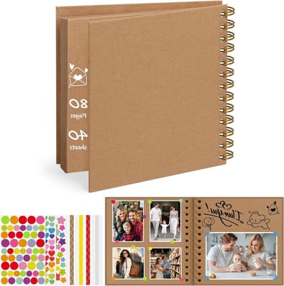 DIY Fotoalbum met 80 Pagina's, Hard Cover en Kraft Papier, Perfect voor Herinneringen aan Bruiloften, Verjaardagen en Reizen