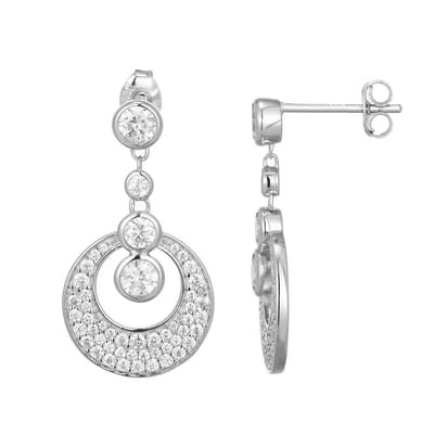 Cavill - Zilveren Oorbellen - 925 Sterling Zilver - Nigeriaanse Zirkonia 1 75 ct - Ronde Bezelzetting - Adela Collectie - Elegant & Tijdloos