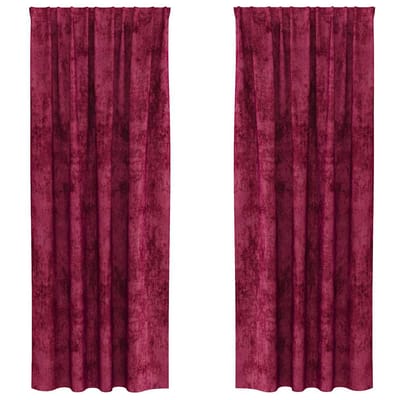 vidaXL Velvet Gordijnen 2 st Wijnrood 225 x 140 cm Fluweel