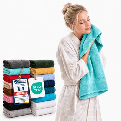 Komfortec 2x Handdoek 50x100 - 100% Katoen – Handdoekenset - Zacht - Turquoise