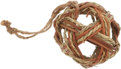 Knaagdier Kauwspeelgoed - Grasbal Rattenbal - Stimuleert Natuurlijk Gedrag - Gemaakt van Rietmaterialen - 27 x 9 x 8.6 cm