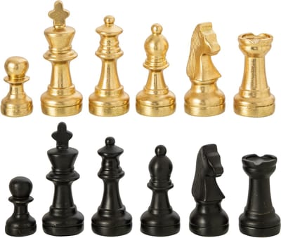 J-Line decoratie Schaakstuk - polyresin - goud/zwart
