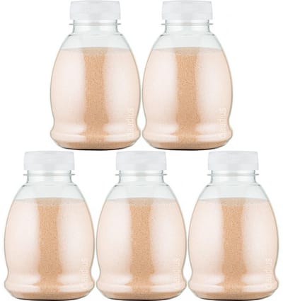 Scrubzout Amandel - 375 gram - Fles met transparante dop - set van 5 stuks - Hydraterende Lichaamsscrub