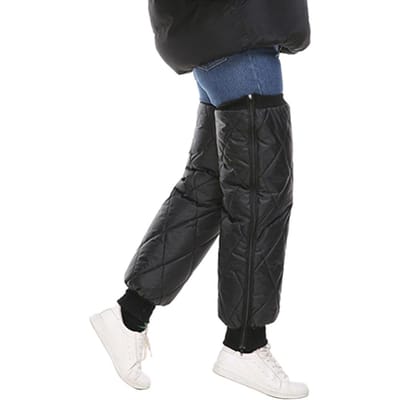 1 paar Winddichte Winter Heren Leggings Kniebeschermers Windscherm Motorfiets Elektrische Auto Kniebeschermers zwart