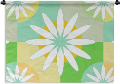 Wandkleed - Wanddoek - Bloemen - Zomer - Patronen - 60x45 cm - Wandtapijt