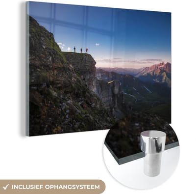 ® Glasschilderij 180x120 cm - Schilderij acrylglas - Zonsopgang bij het Nationaal Park Hohe Tauern in Oostenrijk - Foto op glas - Muurdecoratie woonkamer - Wanddecoratie slaapkamer - Schilderijen