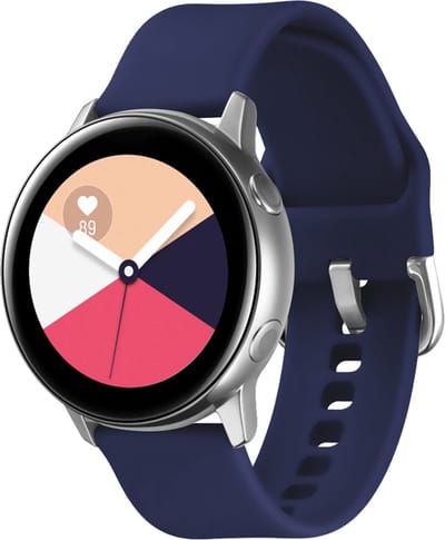 Bandje geschikt voor Samsung Galaxy Watch 40/41/42/44/45/46MM - Geschikt voor Samsung Galaxy Watch 1/2/3/4/5/6/7/Classic Watch 4/Watch 5 Pro/Watch 6 Classic/Watch Active/Watch Active 2 - Maat L - Horlogebandje - Siliconen - Blauw