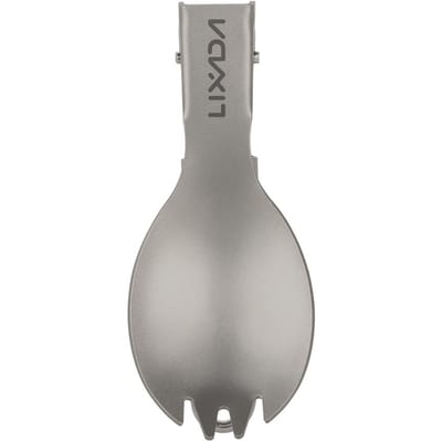 Lixada Titanium Opvouwbare Spork Lichtgewicht Outdoor Diner Spork Bestek voor Reizen Kamperen Backpacken Matt Finish gray