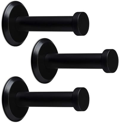 3 stuks SOTECH kapstokhaken Talea RVS zwart gepoederlakt lengte: 53 mm incl. plaatje en bevestigingsset