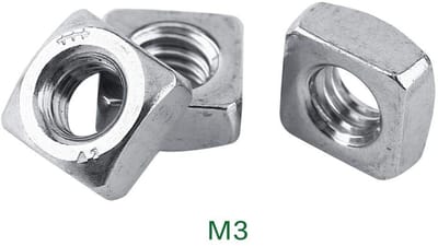 Dailygoods- Moeren Roestvrij Staal - Vierkante Moeren - Draadmoeren - Bevestigingsgereedschap - M3/M4/M5/M6/M8 - 100 Stuks - Bevestigingsmoeren