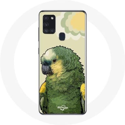 Samsung Galaxy A21S Hoesje Amazon Papegaaien Groen groen