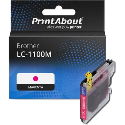 PrintAbout huismerk Inktcartridge LC-1100M Magenta Geschikt voor Brother