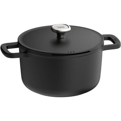 LEO Kookpot antikleef met deksel Phantom - Ø 24x14cm - Zwart - PFAS-vrij