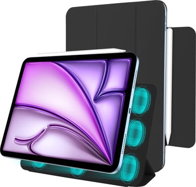 Just in Case tablet Hoes geschikt voor iPad Air 11 inch (M4 2026 / M3 2025 / M2 2024) - Magnetic TriFold Bookcase - Zwart