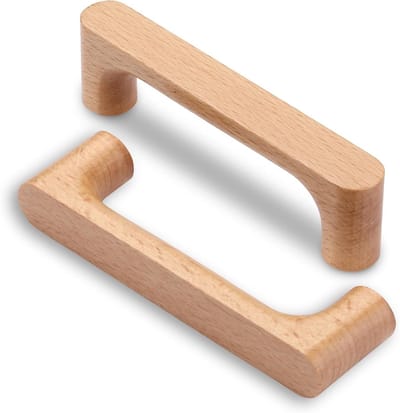 6 Stukken Houten Kastgrepen voor Laden en Deuren - 128mm Gatafstand, Ideaal voor Keuken en Slaapkamer Meubels