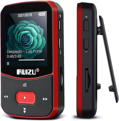 MP3 Speler met Clip 64GB Bluetooth 5.3, Stappenteller & FM Radio - Uitbreidbaar tot 128GB