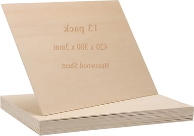 13-delige set 420x300mm Houten Platen, 3mm Rechthoekige Plywood voor Creatief Werk, Modelbouw en Schilderen