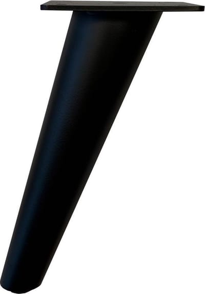 Stalen meubelpoot zwart conisch ø 5 cm / 2,5 cm en hoogte 18 cm - Set van 4 stuks