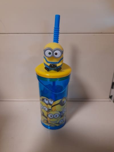 Minions drinkbeker met deksel en rietje
