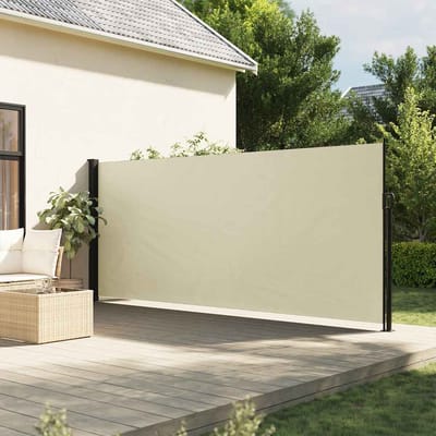 vidaXL - Windscherm - uittrekbaar - 180x300 - cm - crèmekleurig
