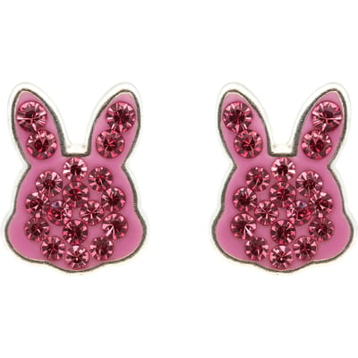 Luxenter Oorbellen van 925 sterling zilver en roze zirkonia met rhodiumafwerking - Rasim