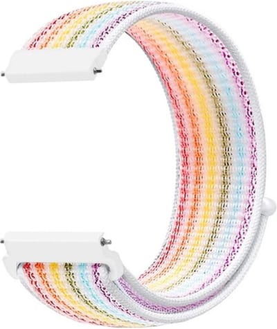 By Qubix - Geschikt voor Garmin bandje - Sport Loop nylon bandje - Multicolor - Geschikt voor Garmin Vivoactive 6 / 5 / 3 - Smartwatch bandje 20mm