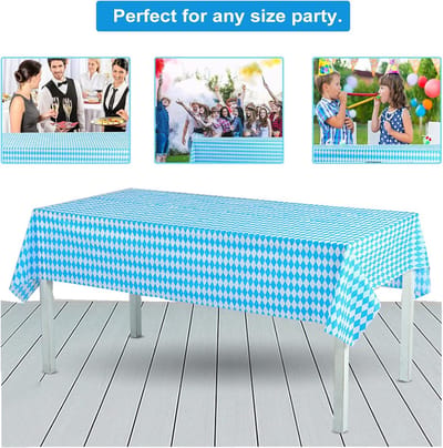 Candala 6 stuks Oktoberfest tafelkleed cover party tafelkleed 137 x 274 cm Oktoberfest tafelkleed rechthoekig feest tafelkleed voor Oktoberfest Duitse feestdecoraties Oktoberfest decor
