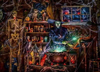 Heksenbrouwpuzzel 1000 Stukjes - Halloween Legpuzzel met Willekeurige Stukvormen