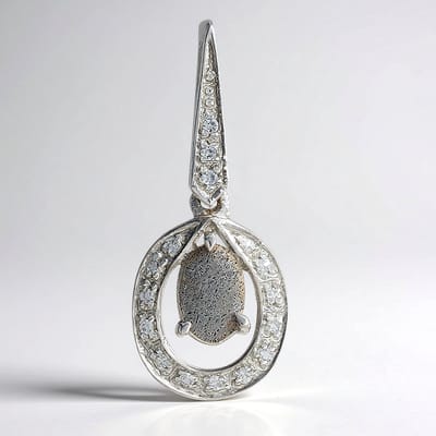 Cavill - Zilveren hanger met ovale Spectroliet 0,45 ct en 16 witte Topaas 0,09 ct - 925 Sterling Zilver - Luxe elegante hanger vrouwen