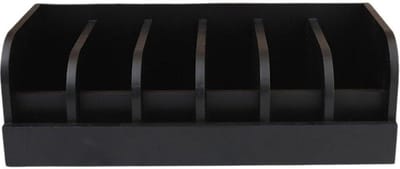 Opbergdoos Riemen - Accessoirehouder - Garderobe Organiseren - 6 Roosters - 35 x 11.5 x 15 cm - Zwart