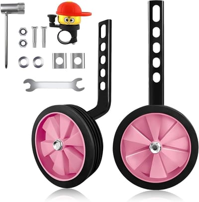 Steunwielen Kinderfiets - Hulpwielen Fiets - Leren Fietsen - Verstelbare Hoogte - 8 Inch Velg - Roze