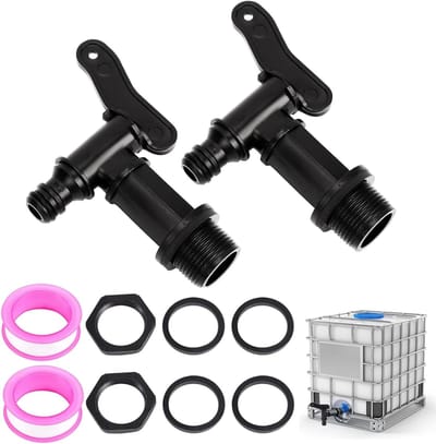 Allecto plus - Aftapkraan regenton 3/4 inch kunststof kraan bierbak - thuis regentonkranen regenvat-adapter 2 stuks
