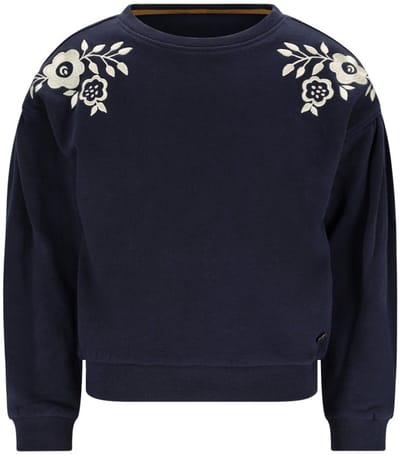 Like Flo - Danee Flo girls sweater with artwork navy - Navy - Maat 104