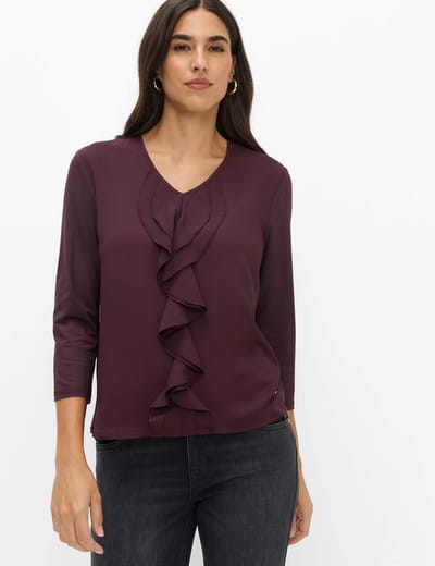 Brax Dames Shirt  Style CLARISA M blackberry violet, donkerpaars, maat 34