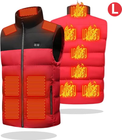 Bovista Verwarmde Bodywarmer - Heated Vest - Elektrische Bodywarmer - 3 Warmtestanden - Oplaadbaar - Unisex - Maat L - Rood
