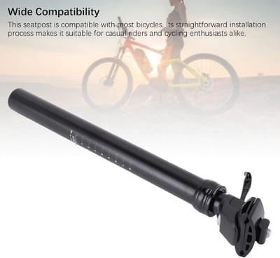 Verstelbare Zadelpen - Fiets Zadelpen - Comfortabel Fietsen - Handmatige Hoogte Verstelling - 309 Mm 170 Mm - Zwart
