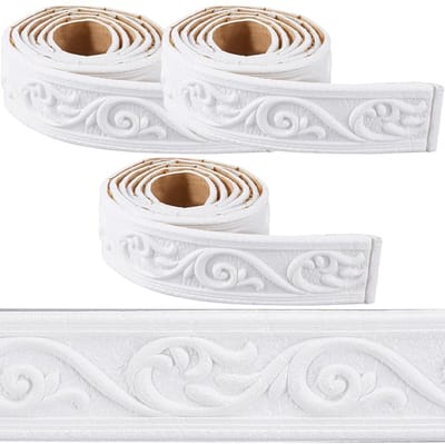 Zeynomax - Zelfklevende Plinten - Decoratieve Wandafwerking - Wit - Foam Plinten - Makkelijk te installeren - Geschikt voor elke kamer - 66x5 cm