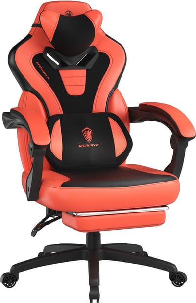 Gamestoel - Gaming Stoel Verstelbaar - Met voetsteun - Massagefunctie - Voor thuisgebruik - 63x65x121 cm - 1 stuks - Berucht