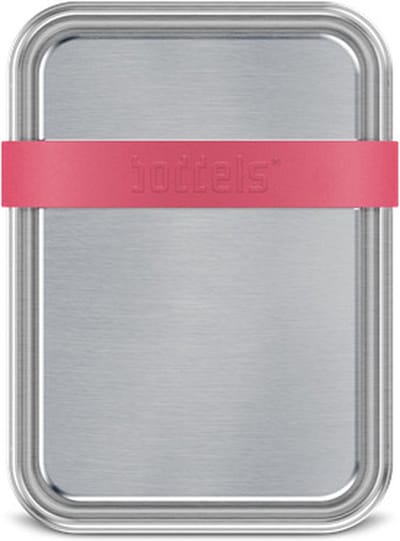 Lunchbox met Verdeler, Groot, 3 Vakken, 21 x 15 x 5 cm, RVS, Frambozen Rood - Boddels | Smacht