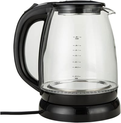 Waterkoker - Theepot Boiler - Water Koken - Hittebestendig Glas - 1.8 Liter - Zwart