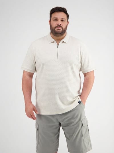 LERROS Poloshirt met kraag met ritssluiting, grote maten , Maat: 3XL , Kleur: CLOUDY WHITE , 100% katoen