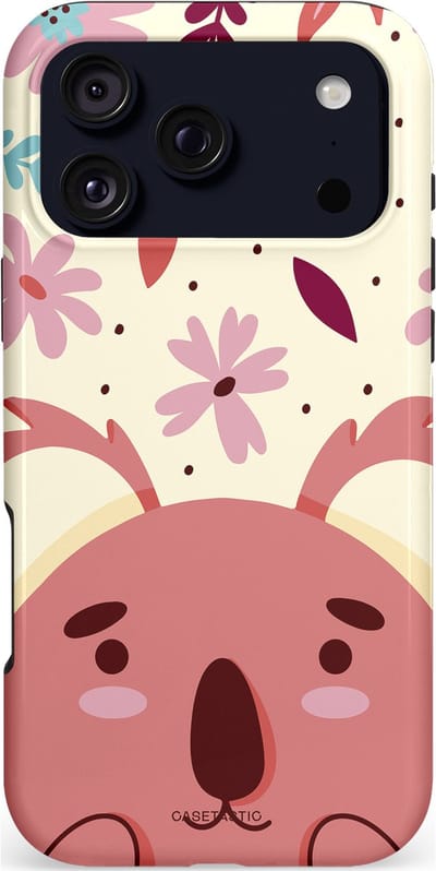 Casetastic hoesje geschikt voor Apple iPhone 17 Pro Max - MagSafe - Dubbellaagse bescherming - Koala knuffel - Fashion Case - Koraal Crème Lichtroze